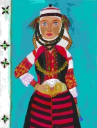 アスベストホリの女性の伝統衣裳