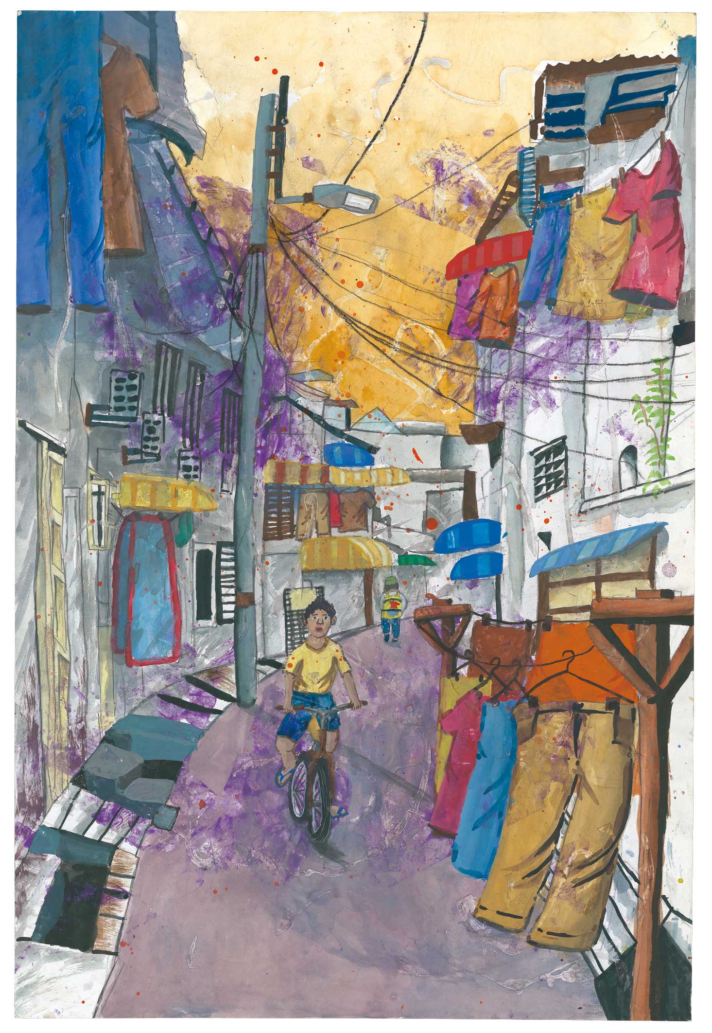 『裏通り』チー ルイ ヤン_第28回世界こども図画コンテスト 金賞作品