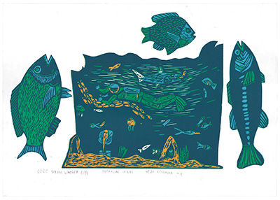 Diver and Fishes_Gold prize works of 28th contest