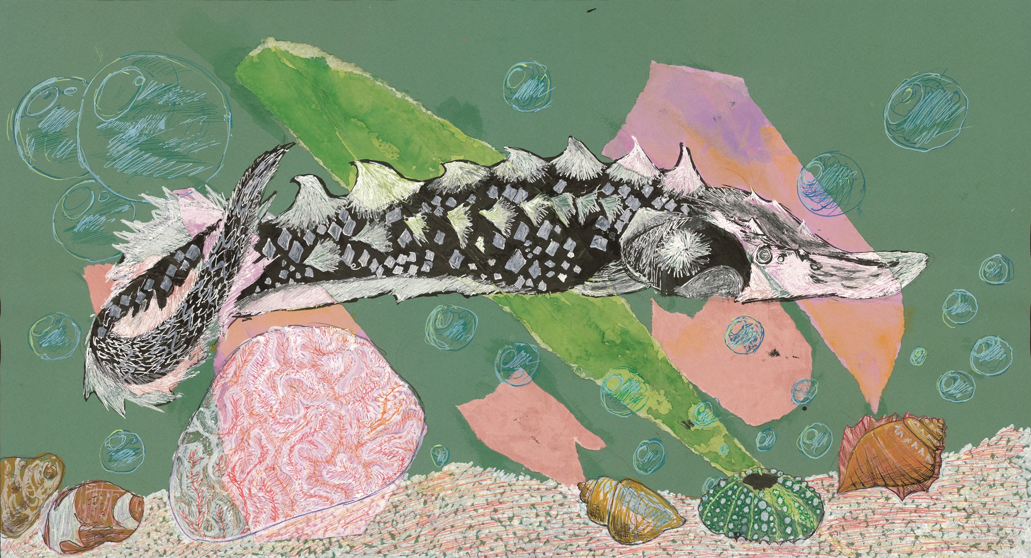 『レッドリストの魚』ゼレニナ ウリヤーナ_第29回世界こども図画コンテスト 金賞作品