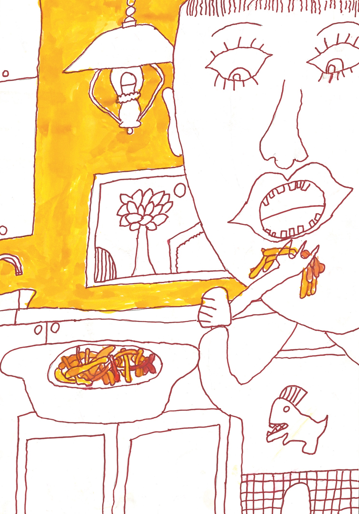 『スパゲッティが大すき』サイコ　マチェイ_第30回世界こども図画コンテスト 金賞作品